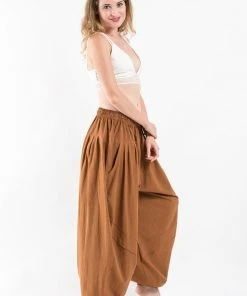 HaremPants.com Genie Women's Cotton Harem Pants In Brown