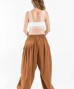 HaremPants.com Genie Women's Cotton Harem Pants In Brown