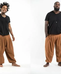 HaremPants.com Genie Men's Cotton Harem Pants In Brown