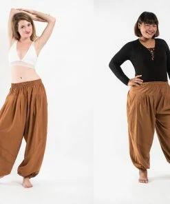 HaremPants.com Genie Women's Cotton Harem Pants In Brown