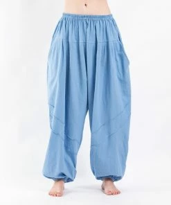 HaremPants.com Genie Women's Cotton Harem Pants In Light Blue