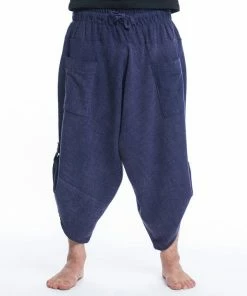 HaremPants.com Stone Washed Large Pockets Men's Harem Pants In Blue
