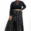 HaremPants.com Plus Size Diamonds Women's Cotton Palazzo Pants In Black