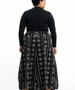 HaremPants.com Plus Size Diamonds Women's Cotton Palazzo Pants In Black