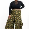 HaremPants.com Plus Size Leaves Women's Cotton Palazzo Pants In Green