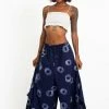 HaremPants.com Circles Women's Cotton Palazzo Pants In Navy