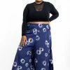 HaremPants.com Plus Size Circles Women's Cotton Palazzo Pants In Navy