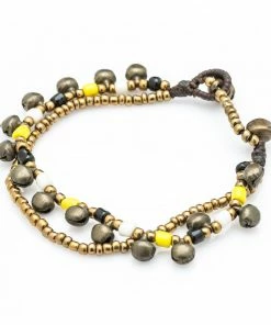HaremPants.com Brass Bell And Multi Bead Double Strand Bracelets Summer Super Sale 2022