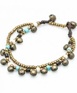 HaremPants.com Brass Bell And Multi Bead Double Strand Bracelets