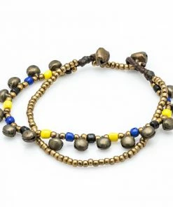 HaremPants.com Summer Super Sale 2022 Brass Bell And Multi Bead Double Strand Bracelets