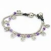 HaremPants.com Handmade Bracelets Violet Bead And Charm Double Strand Bracelets