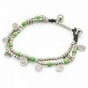 HaremPants.com Handmade Bracelets Lime Bead And Charm Double Strand Bracelets