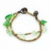 HaremPants.com Brass Bead And Green Stone Double Strand Bracelets