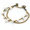 HaremPants.com Brass Bead And White Stone Double Strand Bracelets White Harem Pants