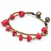 HaremPants.com Brass Bead And Red Stone Double Strand Bracelets