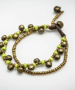 HaremPants.com Summer Super Sale 2022 Brass Bell And Lemon Bead Double Strand Bracelets
