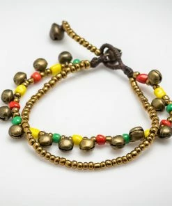 HaremPants.com Brass Bell And Multi Bead Double Strand Bracelets