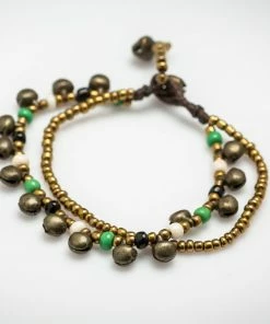 HaremPants.com Brass Bell And Multi Bead Double Strand Bracelets