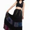HaremPants.com Patchwork Long Skirt In Black
