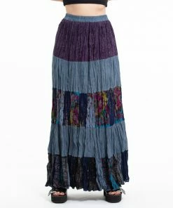 HaremPants.com Patchwork Long Skirt In Gray