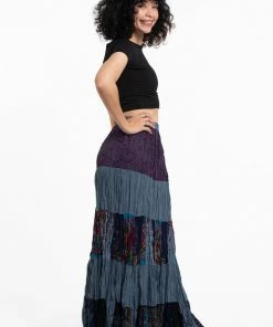 HaremPants.com Patchwork Long Skirt In Gray