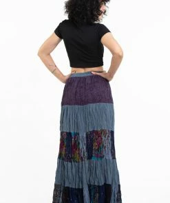 HaremPants.com Patchwork Long Skirt In Gray