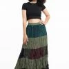 HaremPants.com Patchwork Long Skirt In Green