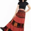 HaremPants.com Patchwork Long Skirt In Orange Women's