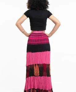 HaremPants.com Women's Patchwork Long Skirt In Pink