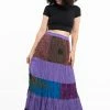HaremPants.com Women's Patchwork Long Skirt In Purple