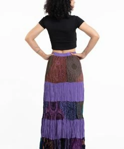 HaremPants.com Women's Patchwork Long Skirt In Purple