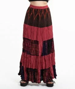 HaremPants.com Patchwork Long Skirt In Brick Women's