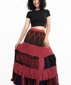 HaremPants.com Patchwork Long Skirt In Brick Women's