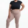 HaremPants.com Women's Plus Size Solid Color Cotton Leggings In Beige