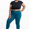 HaremPants.com Plus Size Solid Color Cotton Leggings In Blue Women's