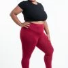 HaremPants.com Plus Size Solid Color Cotton Leggings In Red Women's