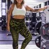 HaremPants.com Plus Size Oval Swirls Tie Dye Cotton Leggings In Olive Green