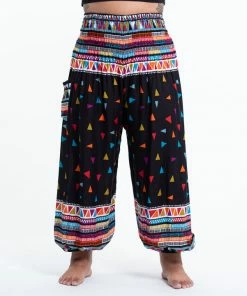 HaremPants.com Plus Size Triangles Women's Harem Pants In Black