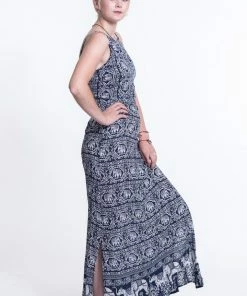 HaremPants.com Women's Elephant Deva Tie Back Maxi Dress In Navy