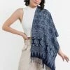 HaremPants.com Women's Mandalas Print Hmong Indigo Batik Shawl Scarf