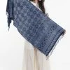 HaremPants.com Diamonds Print Hmong Indigo Batik Shawl Scarf Women's