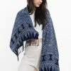 HaremPants.com Clovers Print Hmong Indigo Batik Shawl Scarf