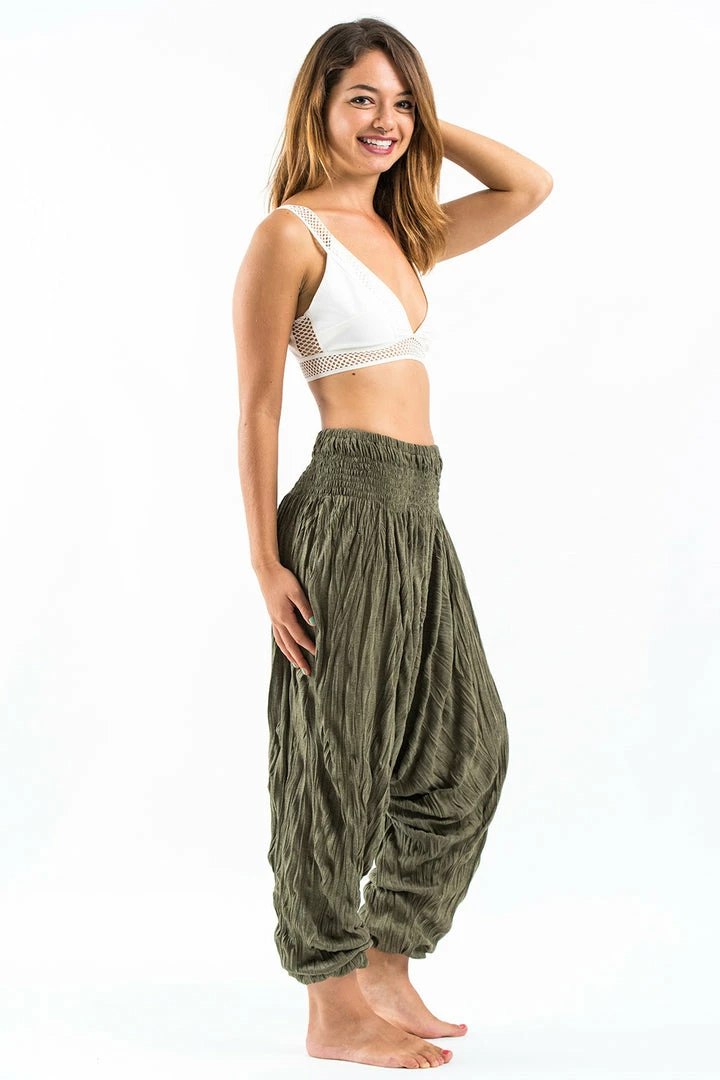 HaremPants.com Crinkled Cotton Harem Pants In Green Women's 5 HaremPants.com Crinkled Cotton Harem Pants In Green Women's