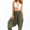 HaremPants.com Crinkled Cotton Harem Pants In Green Women's
