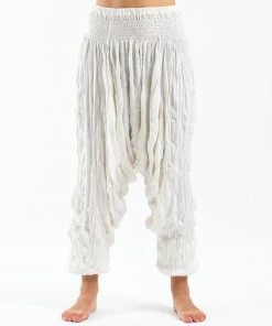 HaremPants.com Women's Crinkled Cotton Harem Pants In White