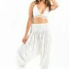 HaremPants.com Women's Crinkled Cotton Harem Pants In White