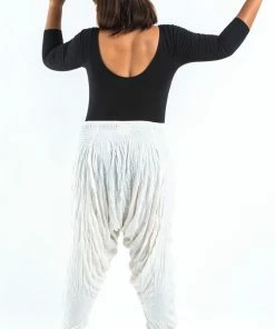 HaremPants.com Plus Size Crinkled Cotton Harem Pants In White 9 HaremPants.com Plus Size Crinkled Cotton Harem Pants In White