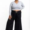 HaremPants.com Plus Size Women's Thai Harem Palazzo Pants In Solid Black
