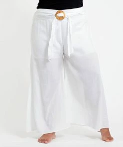 HaremPants.com Plus Size Women's Thai Harem Palazzo Pants In Solid White