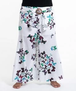 HaremPants.com Plus Size Women's Thai Harem Palazzo Pants In Butterflies Turquoise